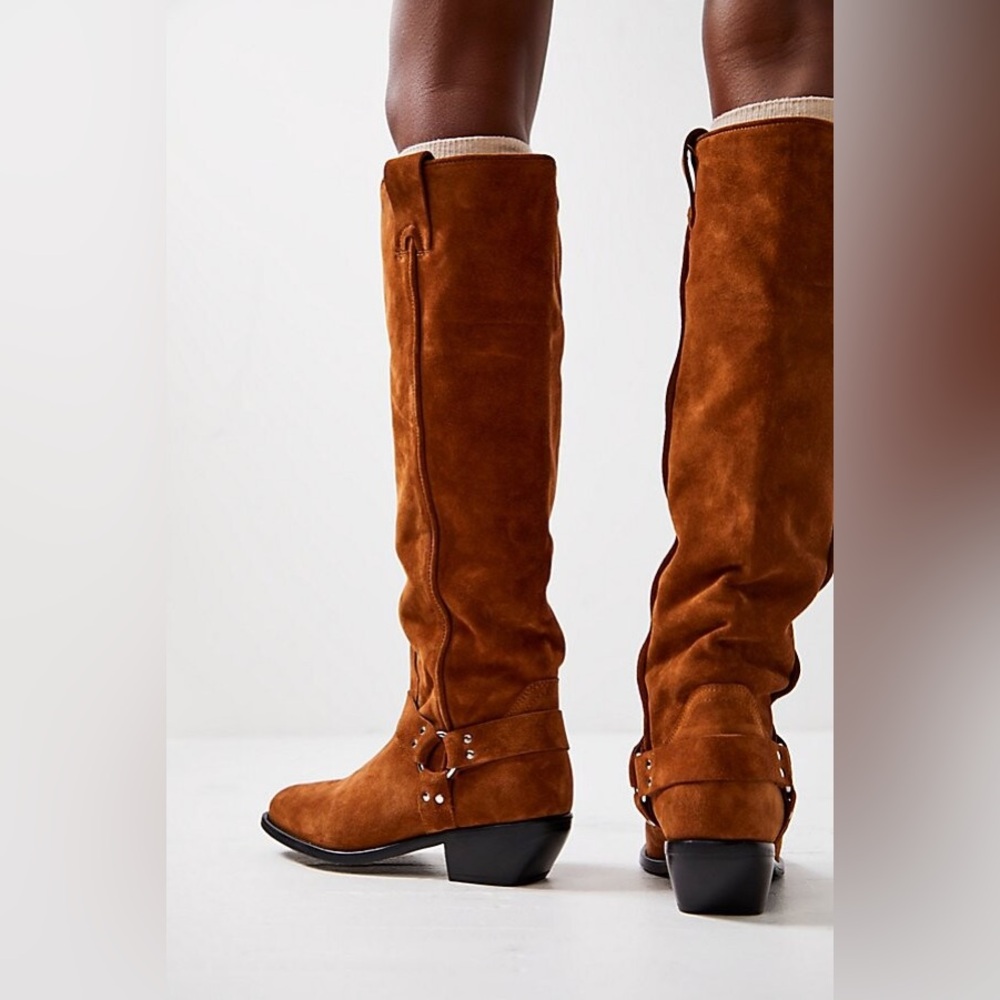 🆕 FREE PEOPLE | LOCKHART HARNESS BOOT | COGNAC | SIZE: 7.5 - Picture 4 of 6